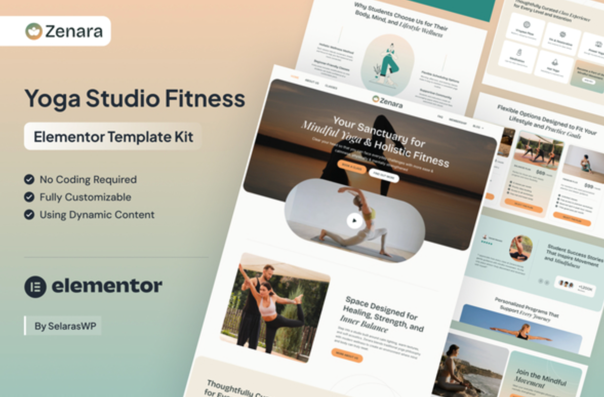 Zenara - Yoga Studio & Fitness Elementor Template Kit