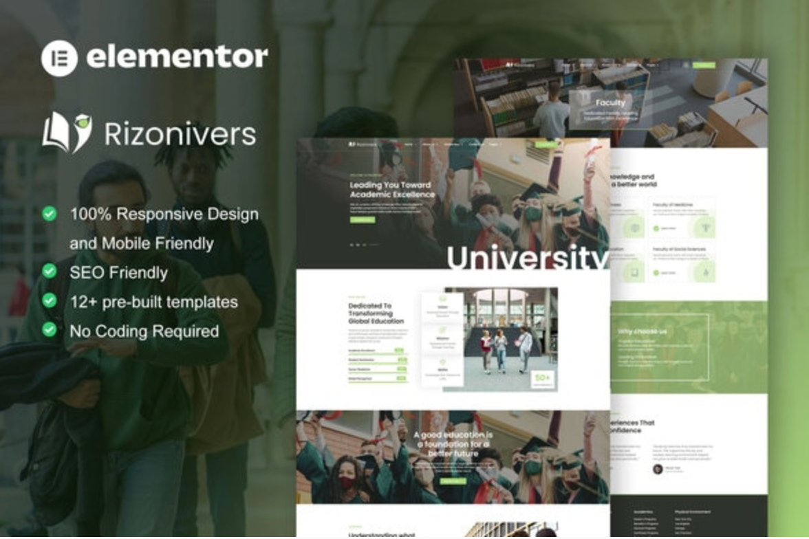 Rizonivers - University & School Elementor Template Kit