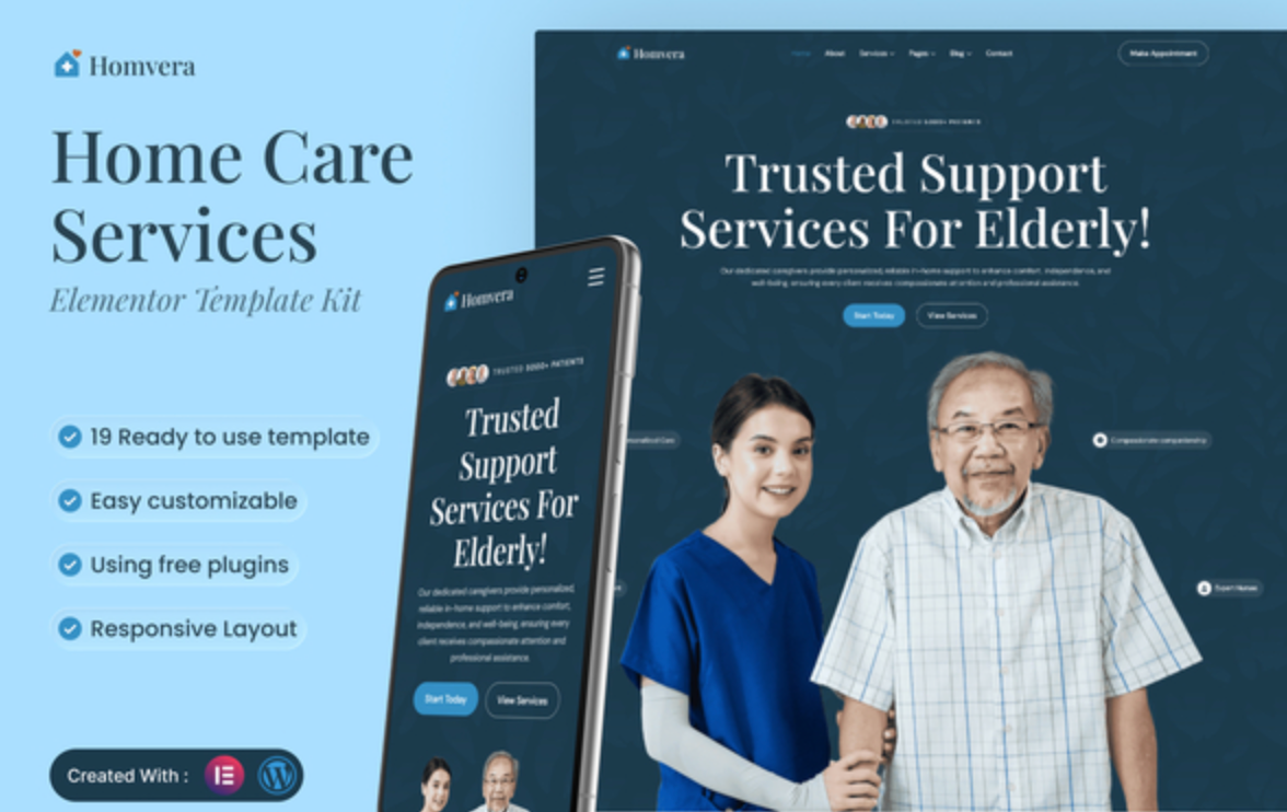 Homvera - Home Care Services Elementor Template Kit