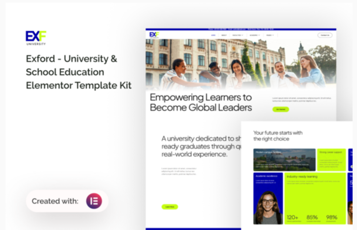 Exford - University & School Education Elementor Template Kit