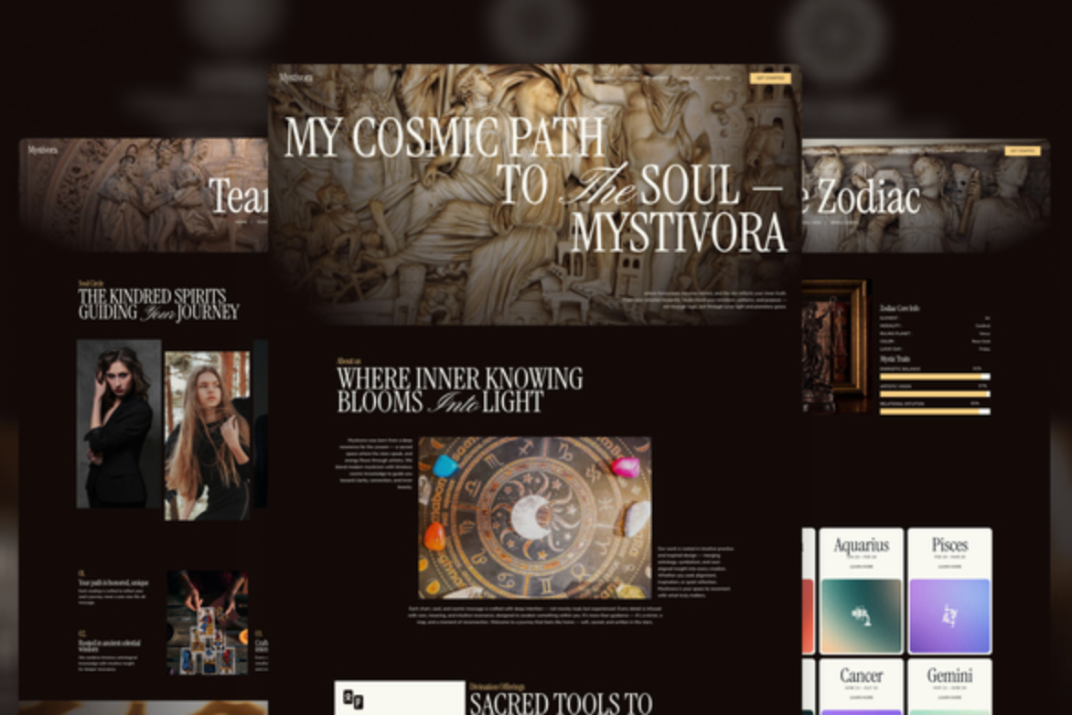 Mystivora - Modern Mystical Astrology & Horoscope Elementor Template Kit