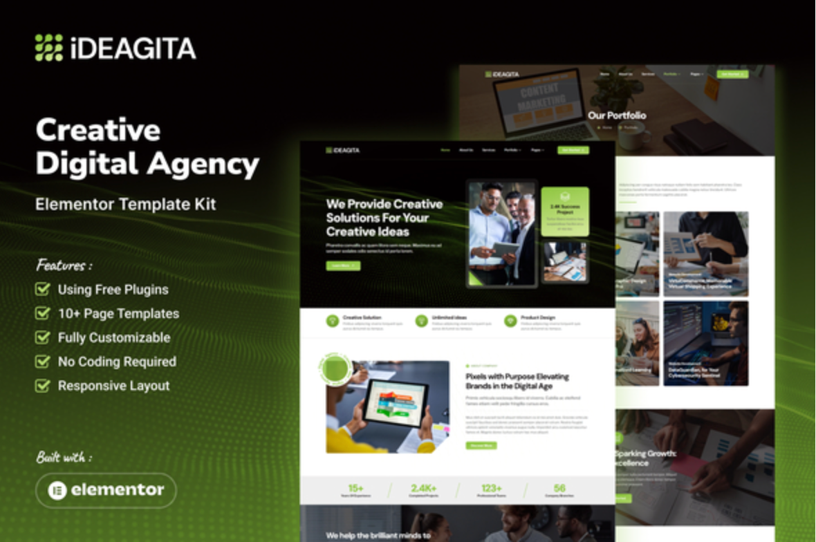 Ideagita - Creative Digital Agency Elementor Template Kit