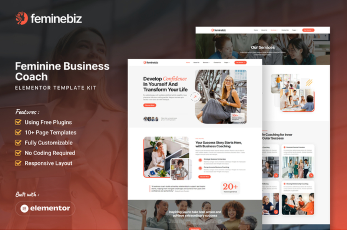Feminebiz - Feminine Business Coach Elementor Template Kit