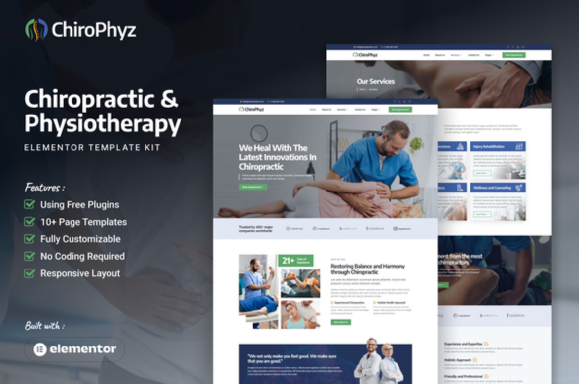 ChiroPhyz - Chiropractic & Physiotherapy Elementor Template Kit
