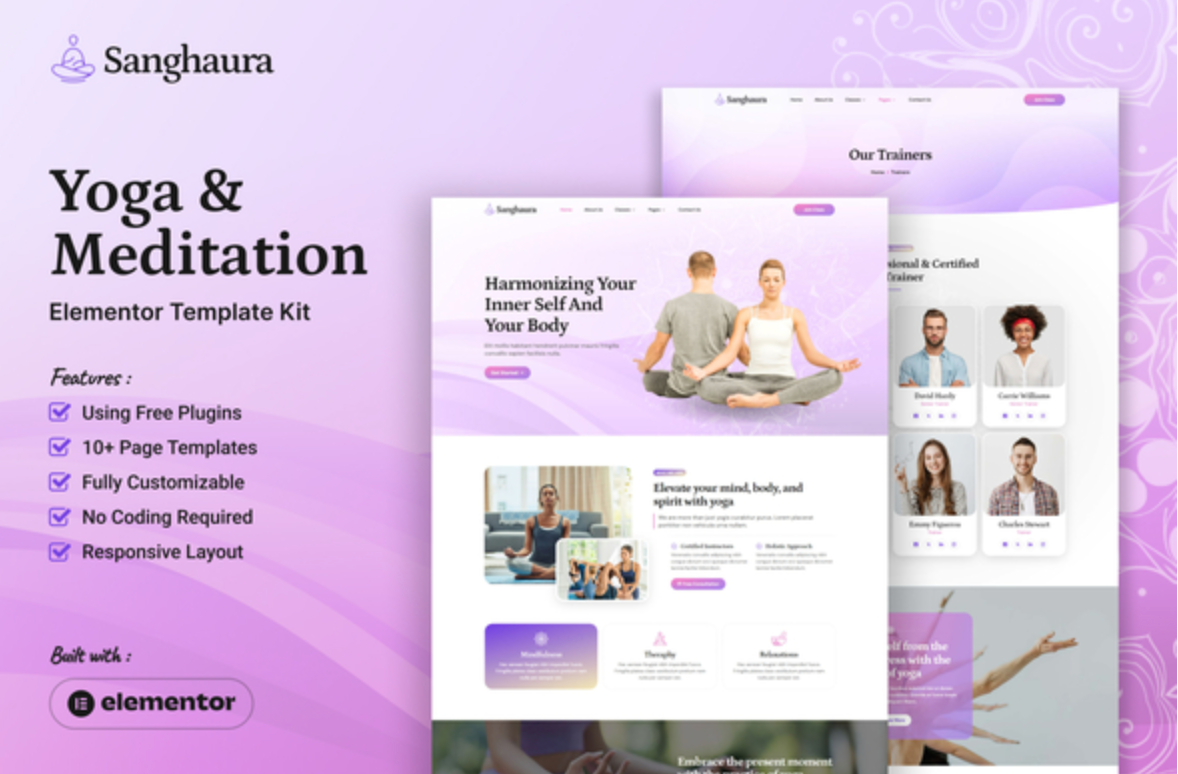 Sanghaura - Yoga & Meditation Elementor Template Kit