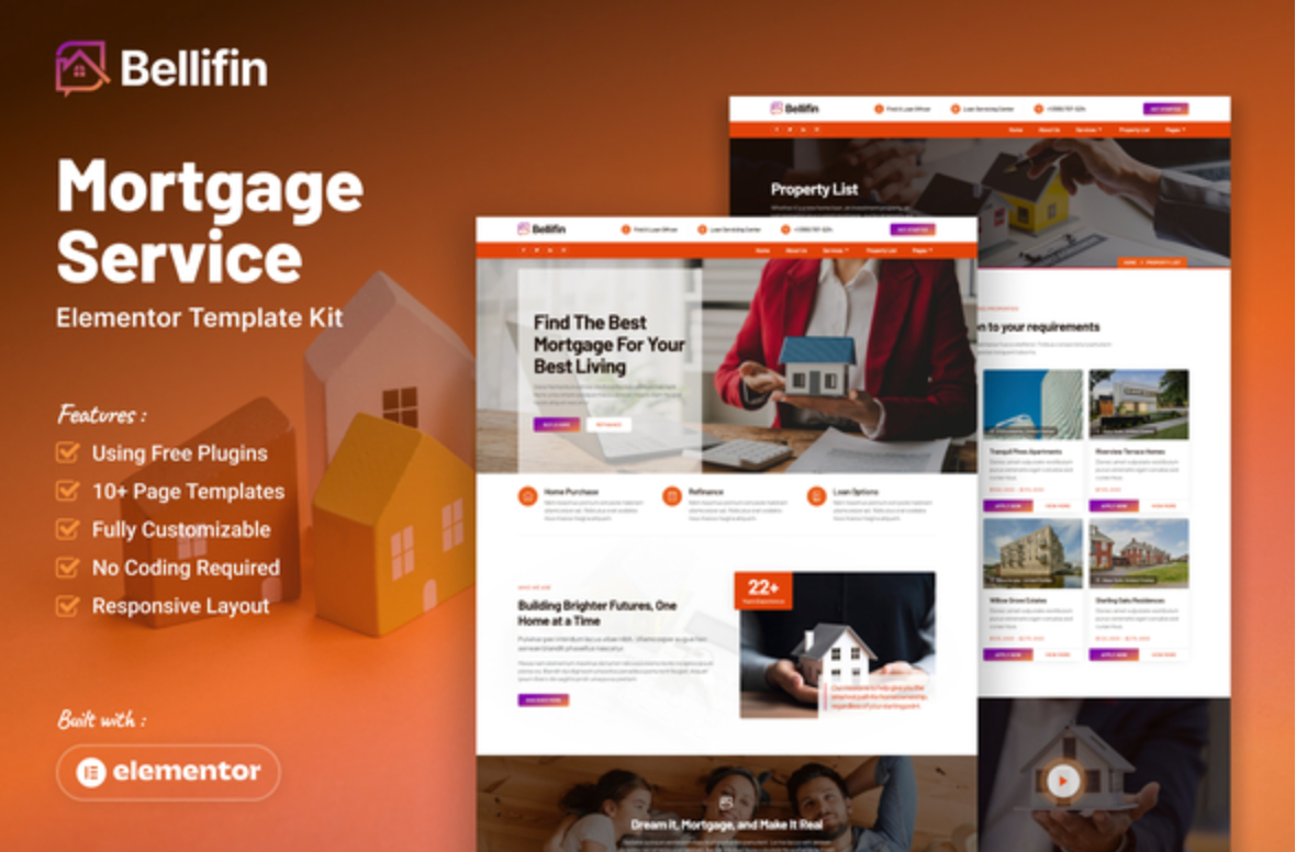 Bellifin - Mortgage Services Elementor Template Kit