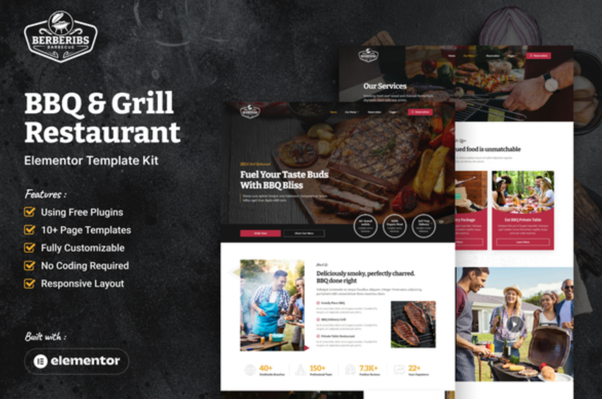 Berberibs - BBQ & Grill Restaurant Elementor Template Kit