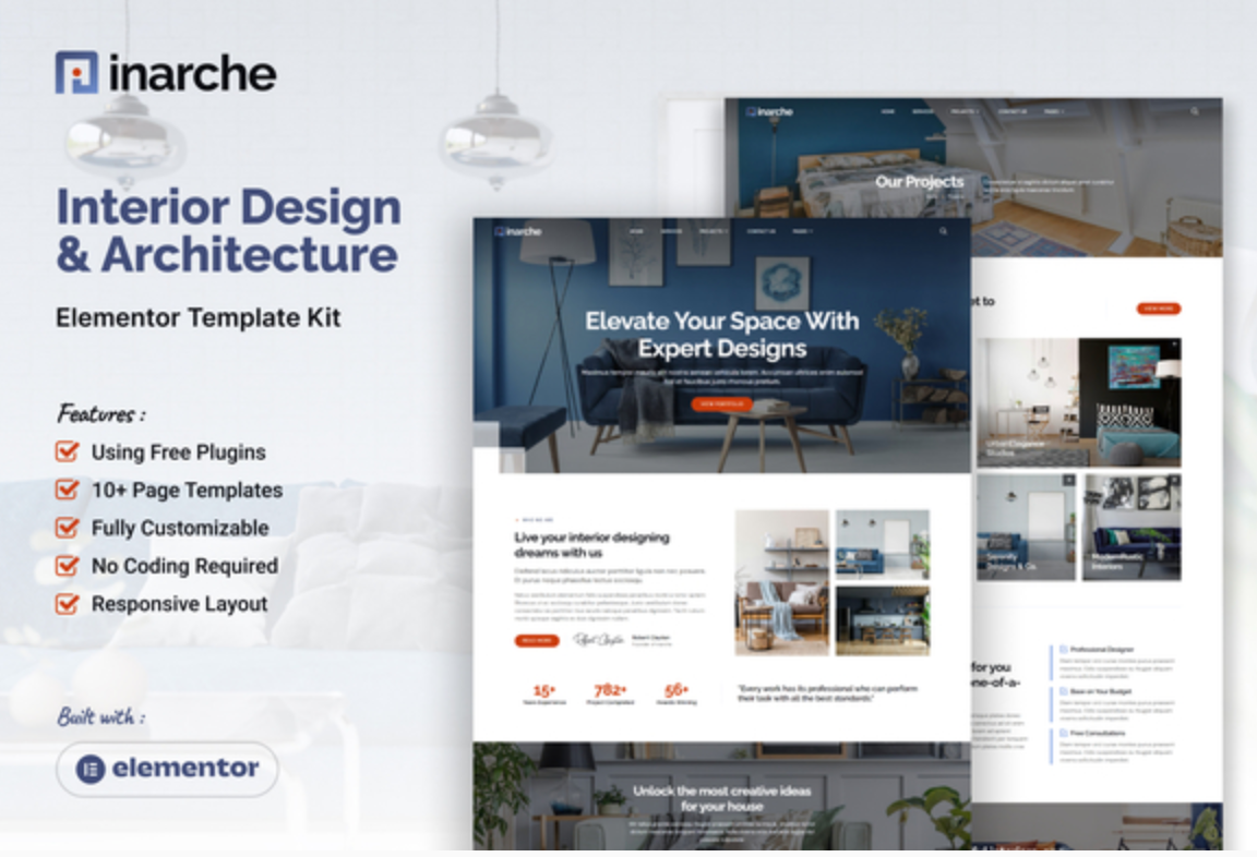 Inarche - Interior Design & Architecture Elementor Template Kit