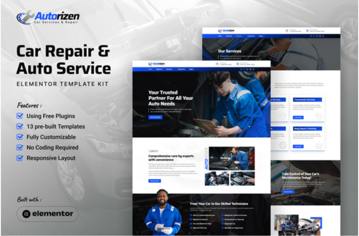 Autorizen - Car Repair & Auto Service Elementor Template Kit