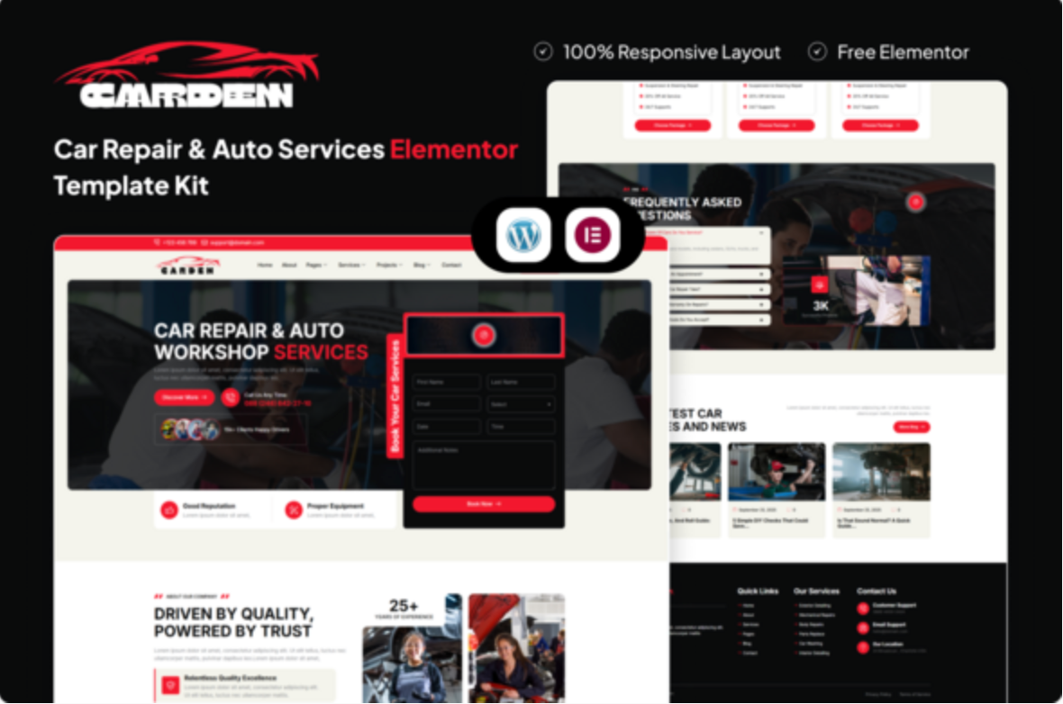 Carden - Car Repair & Auto Services Elementor Template Kit