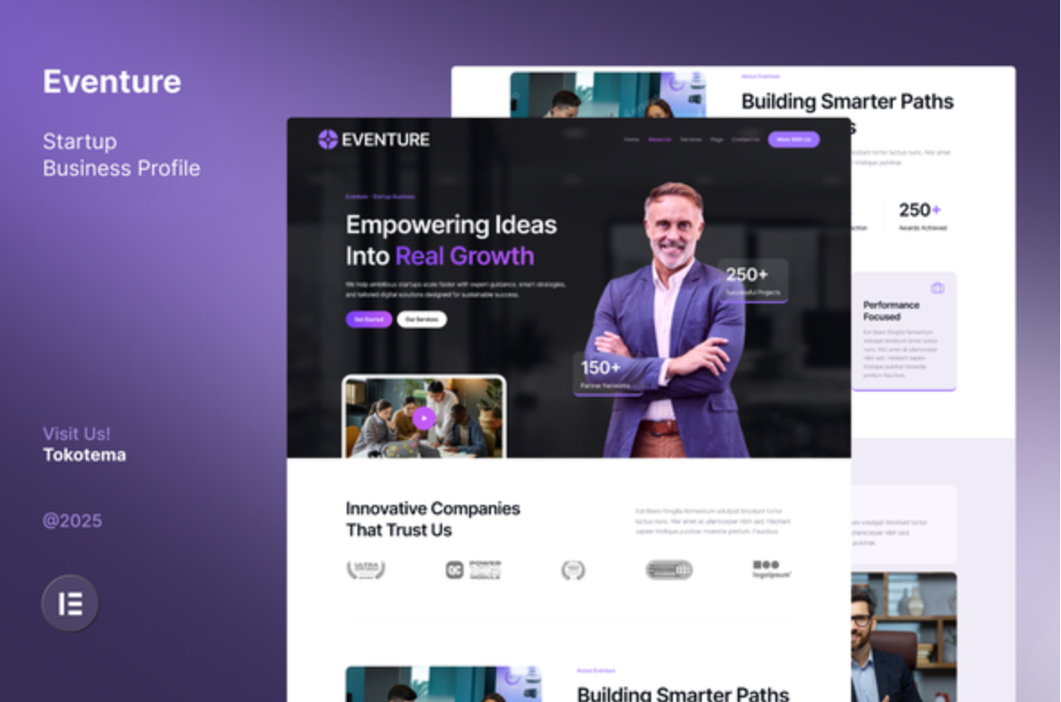 Eventure - Startup Business Company Profile Website Elementor Template Kit
