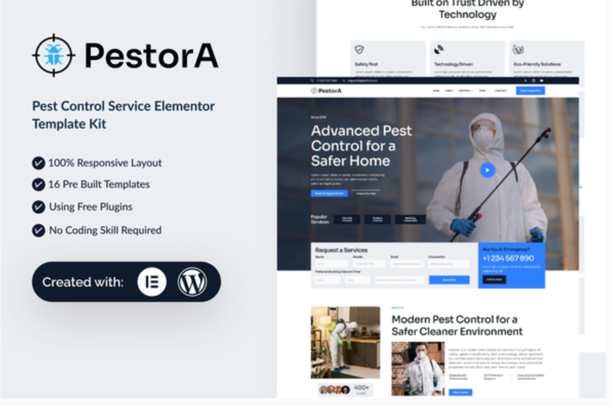 Pestora - Pest Control Services Elementor Template Kit