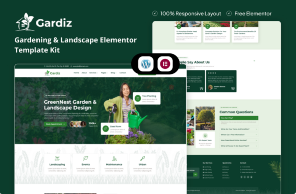 Gardiz - Gardening & Landscape Elementor Template Kit