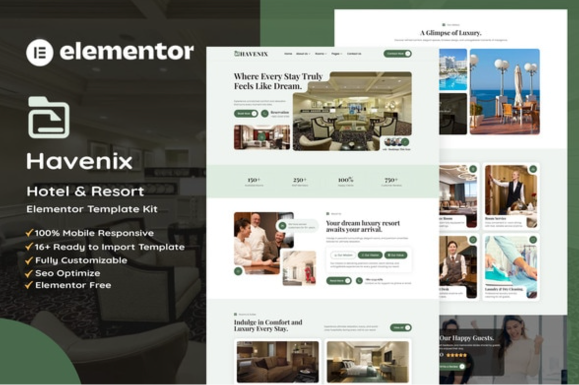 Havenix - Hotel & Resort Elementor Template Kit