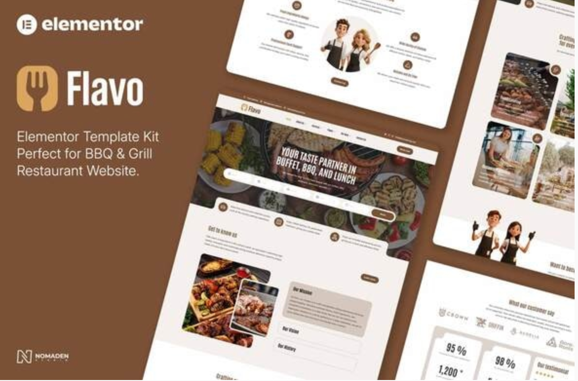 Flavo - BBQ & Grill Restaurant Elementor Template Kit