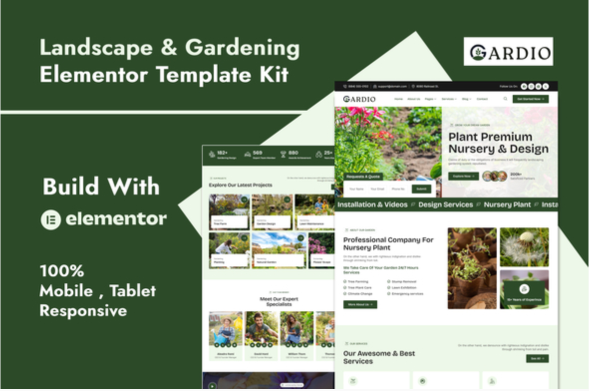 Gardio - Nursery & Gardening Elementor Template Kit