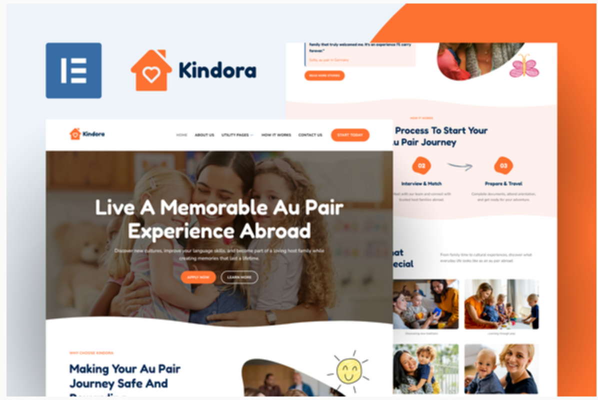 Kindora - Au Pair Elementor Template Kit