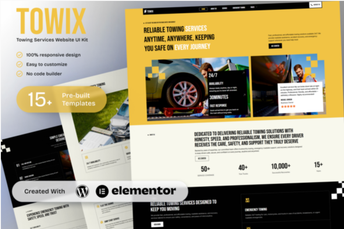 Towix - Towing Services Elementor Template Kit