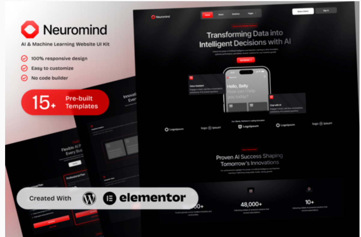 NeuroMind - AI & Machine Learning Elementor Template Kit