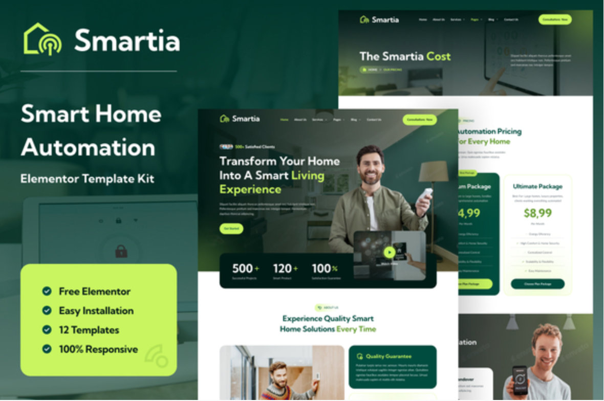Smartia - Smart Home Automation Elementor Template Kit