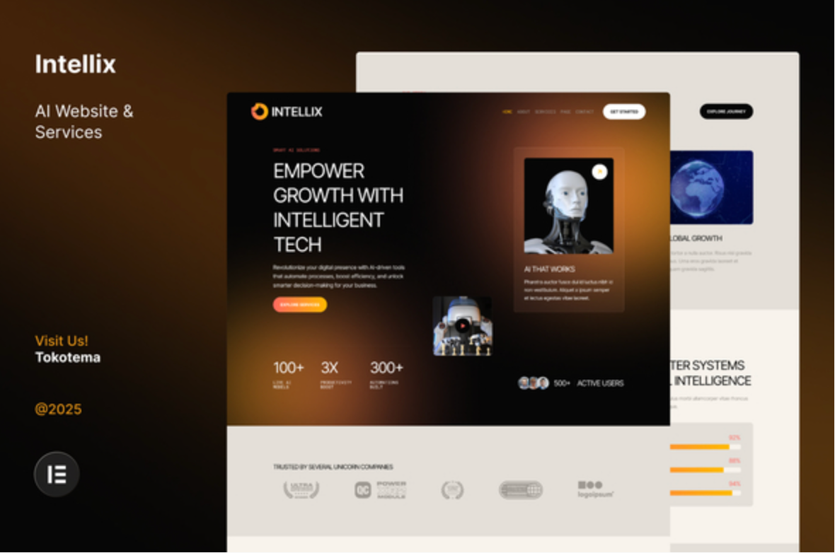 Intellix - AI Website & Services Elementor Template Kits