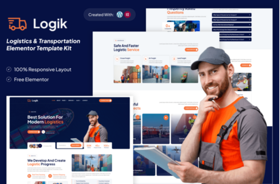 Logik - Logistics & Transportation Elementor Template Kit