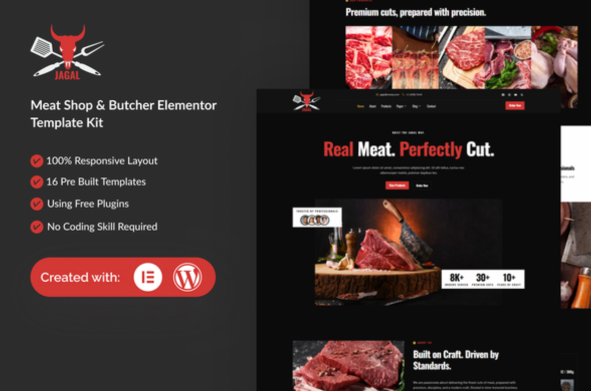 Jagal - Meat Shop & Butcher Elementor Template Kit
