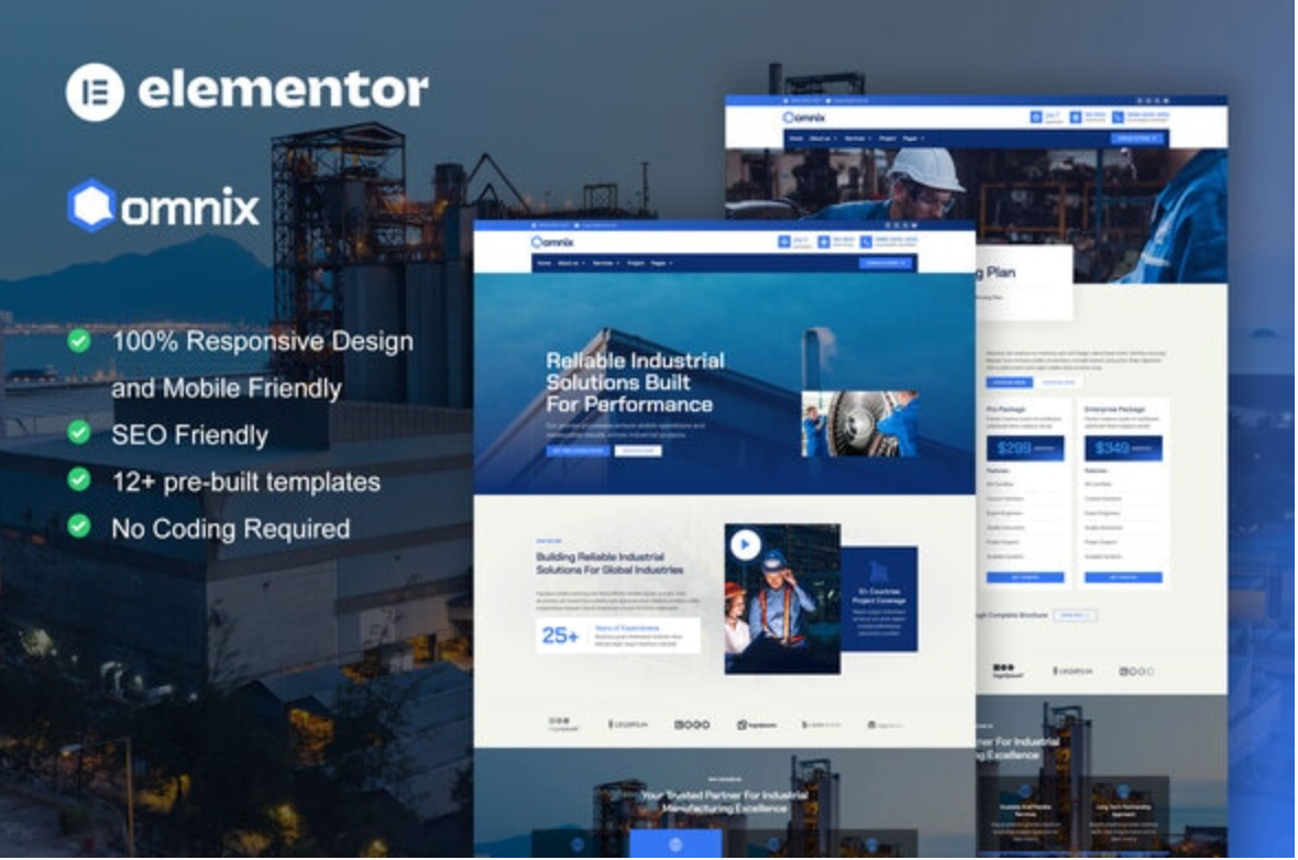 Omnix - Industrial & Manufacturing Elementor Template Kit