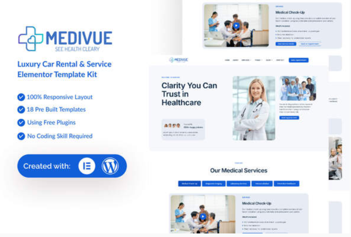 Medivue - Healthcare & Medical Services Elementor Template Kit