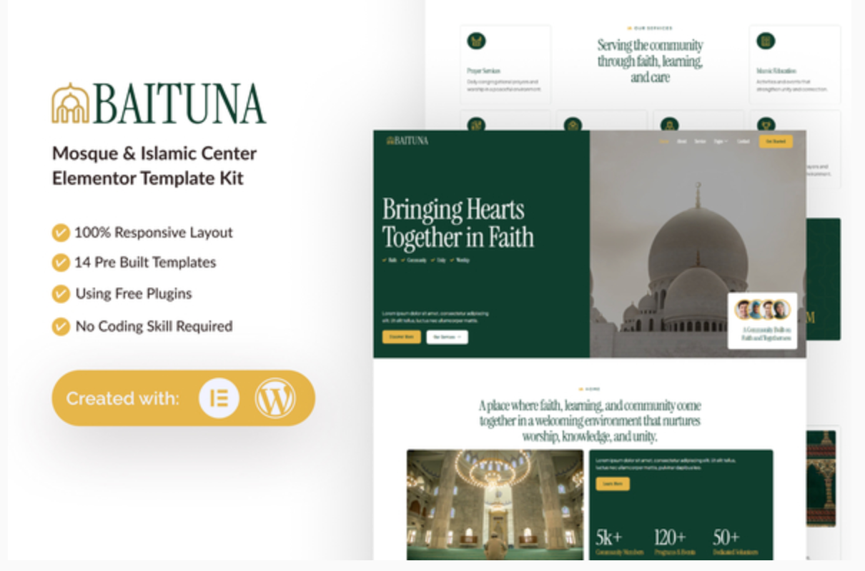 Baituna - Mosque & Islamic Center Elementor Template Kit