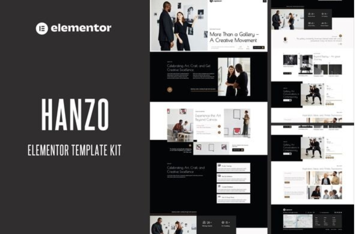 Hanzo - Modern Art Gallery & Museum Elementor Template Kit