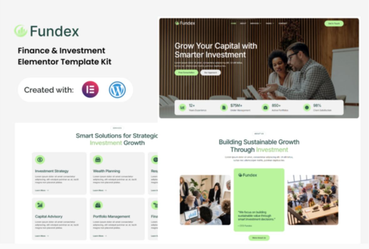 Fundex - Finance & Investment Elementor Template Kit