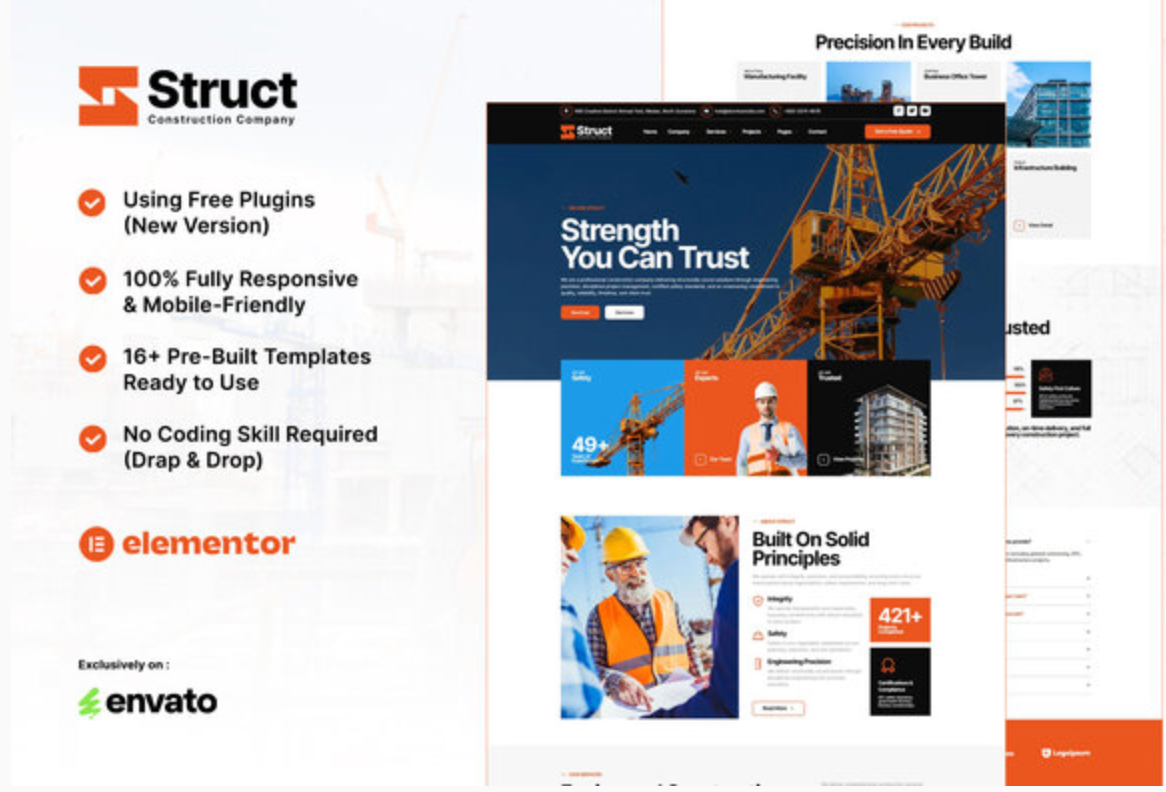 Struct - Construction Elementor Template Kit