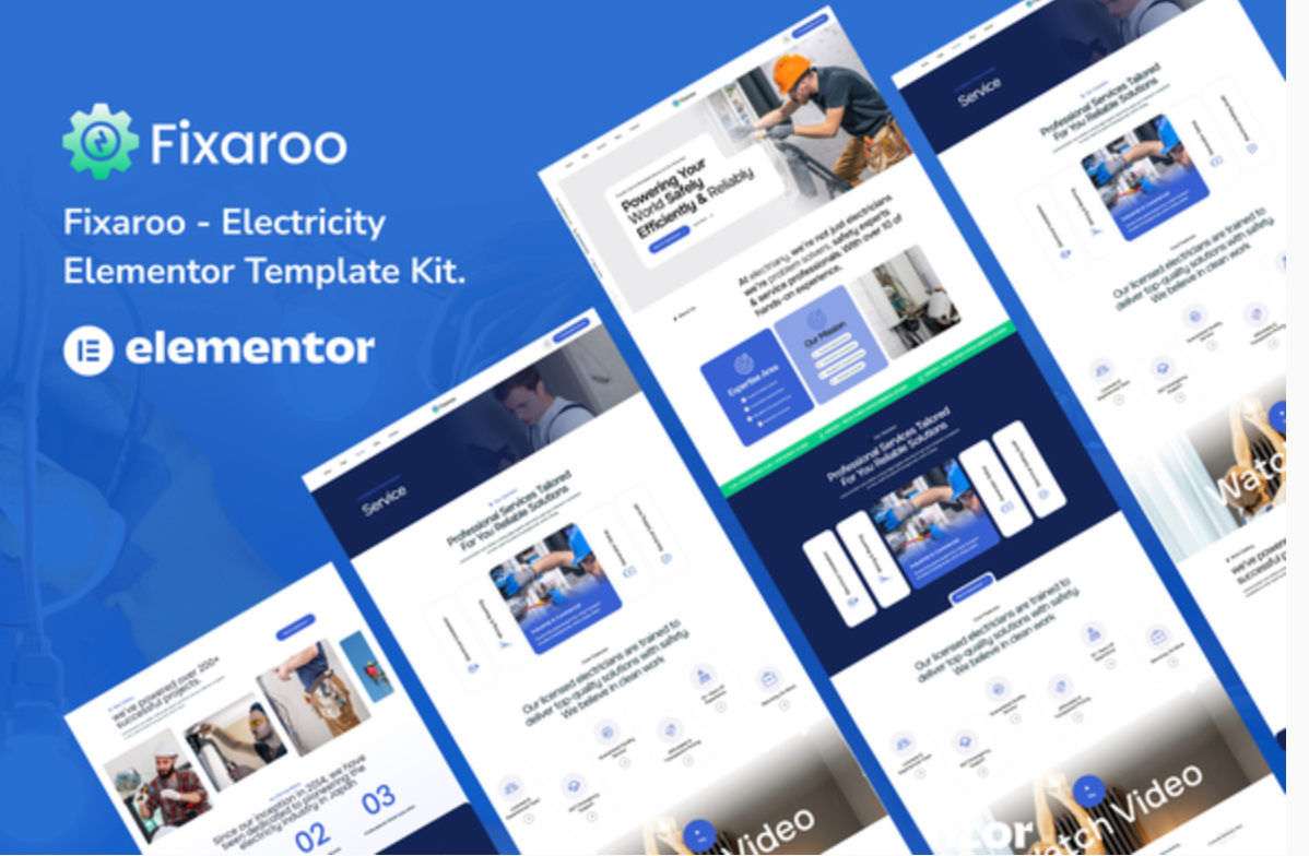 Fixaroo – Electricity Services Elementor Template Kit