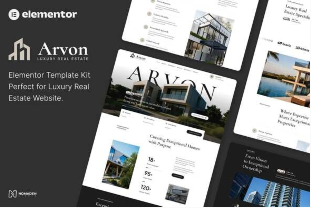 ARVON - Luxury Real Estate Elementor Template Kit
