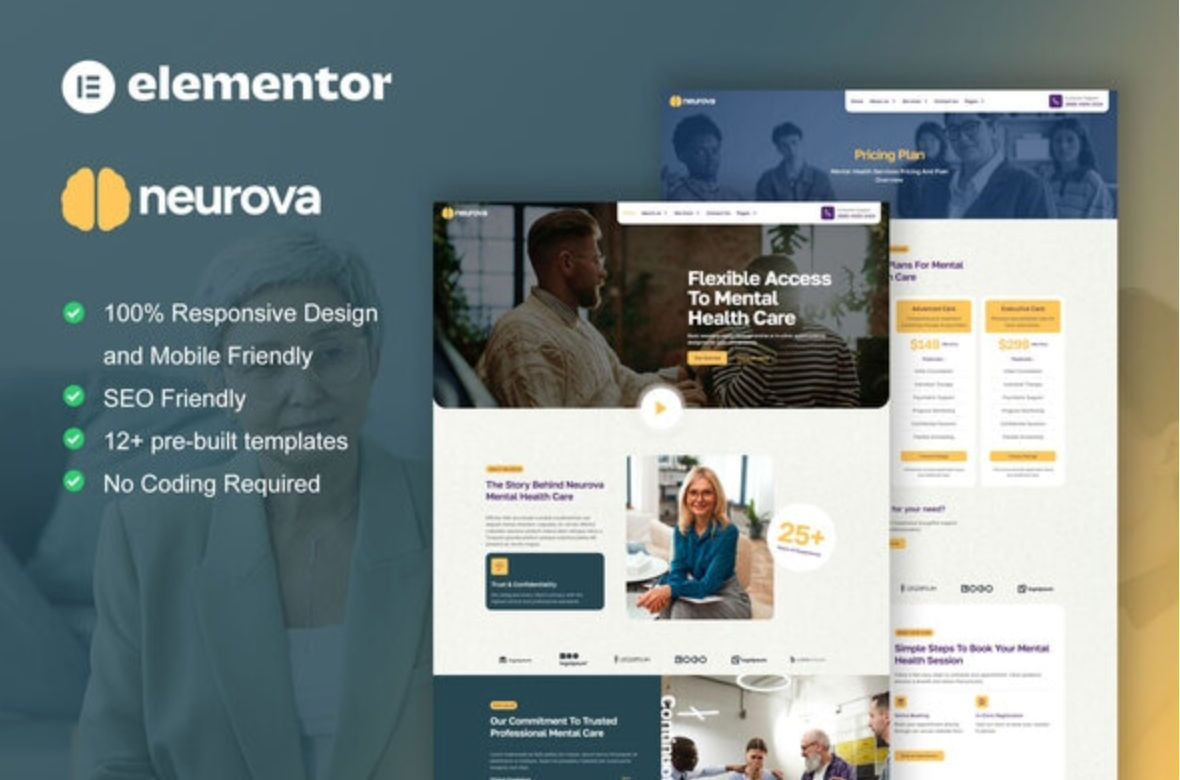 Neurova - Mental Health & Therapy Elementor Template Kit
