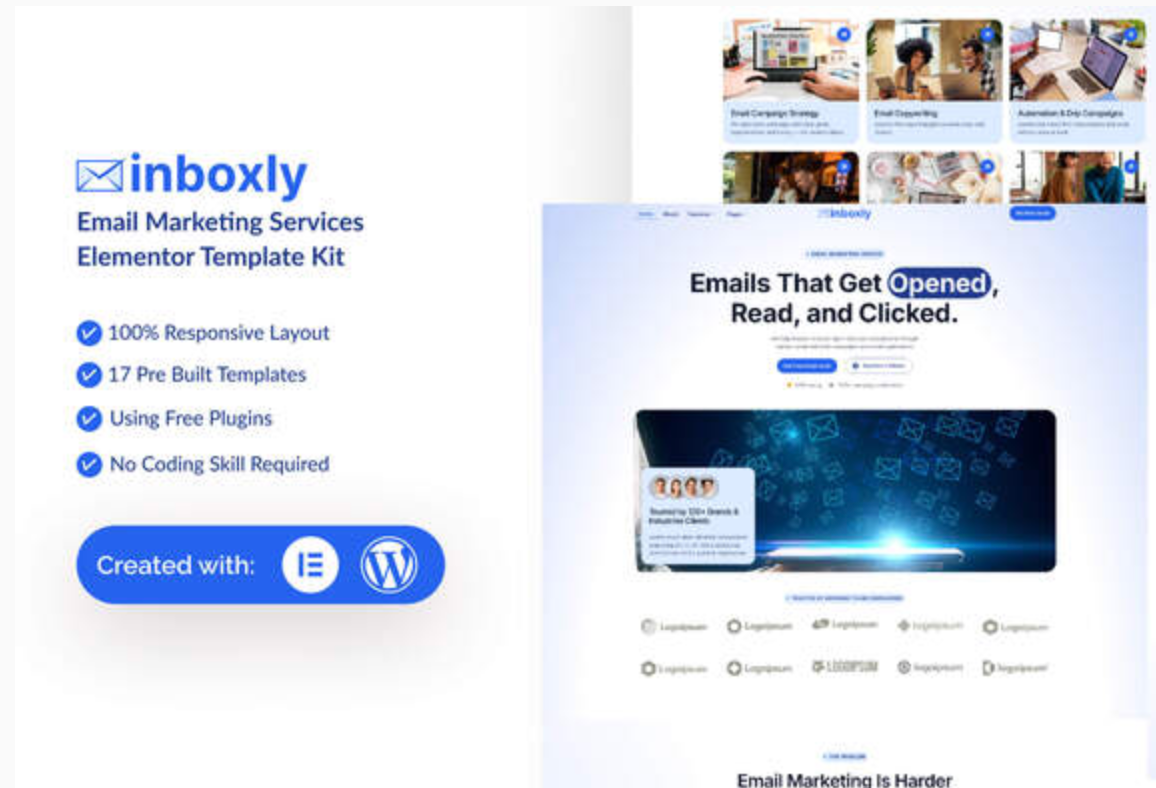 Inboxly - Email Marketing Services Elementor Template Kit