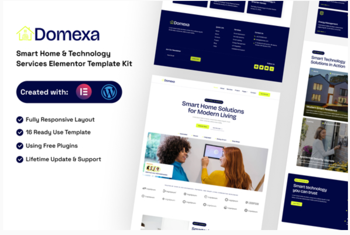Domexa - Smart Home & Technology Services Elementor Template Kit