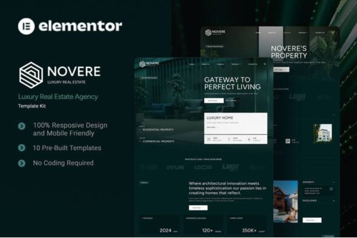 Novere - Luxury Real Estate Agency Elementor Template Kit