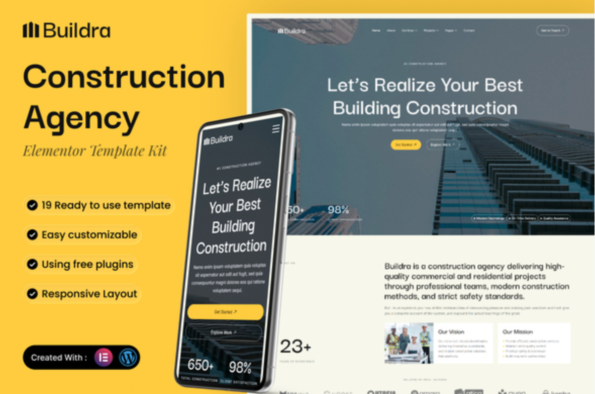 Buildra - Construction Agency Elementor Template Kit