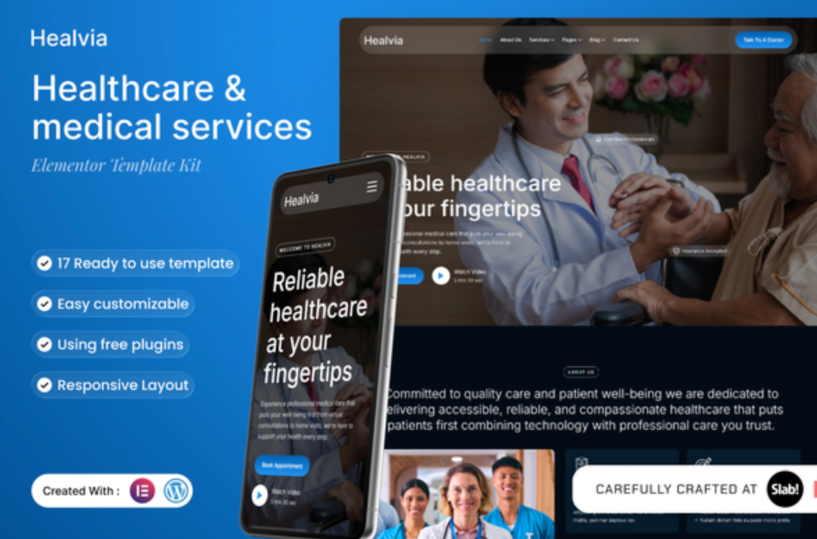 Healvia - Healthcare & Medical Services Elementor Template Kit