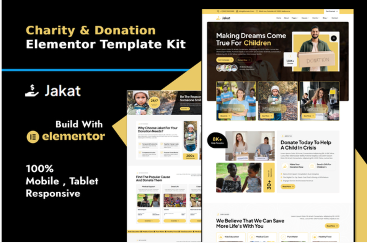 Jakat - Charity & Donation Elementor Template Kit