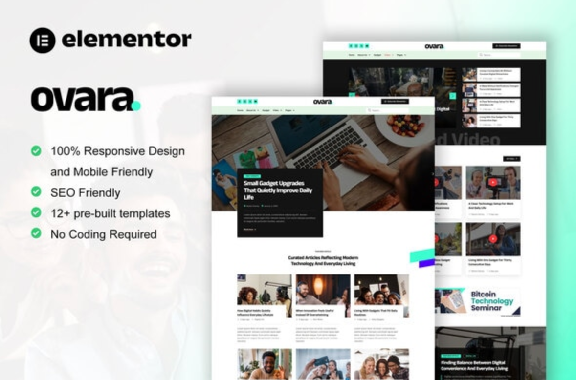 Ovara - Modern Blog Elementor Pro Template Kit