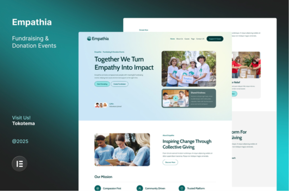 Empathia - Fundraising & Donation Events Website Elementor Template Kit
