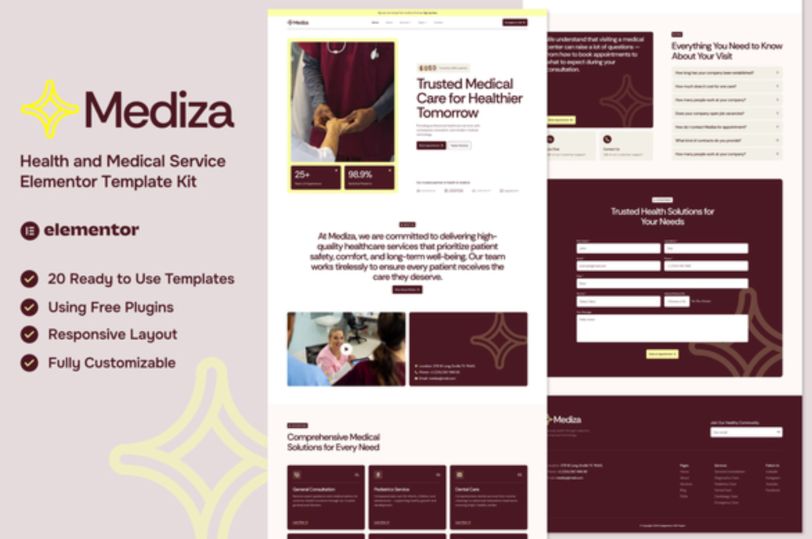 Mediza - Medical & Healthcare Elementor Template Kit