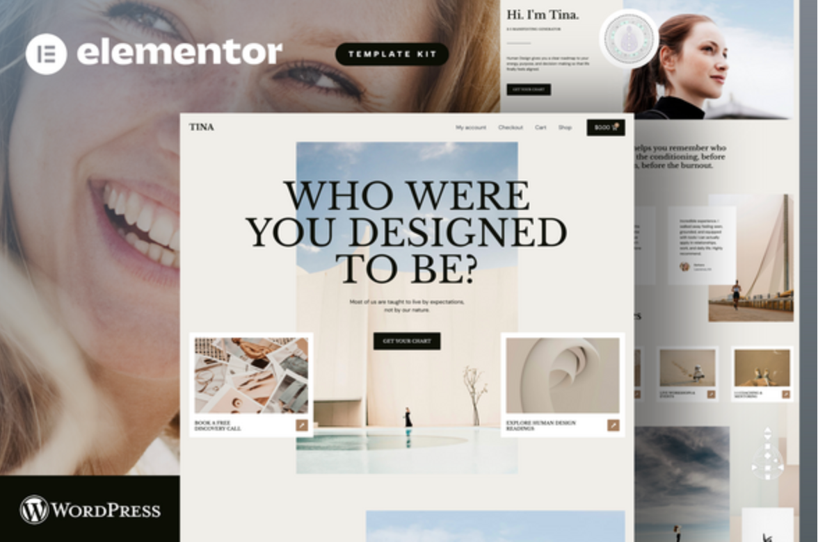 Tina - Human Design Coach Elementor Pro Template Kit