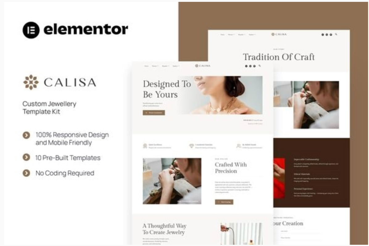 Calisa - Custom Jewellery Elementor Template Kit