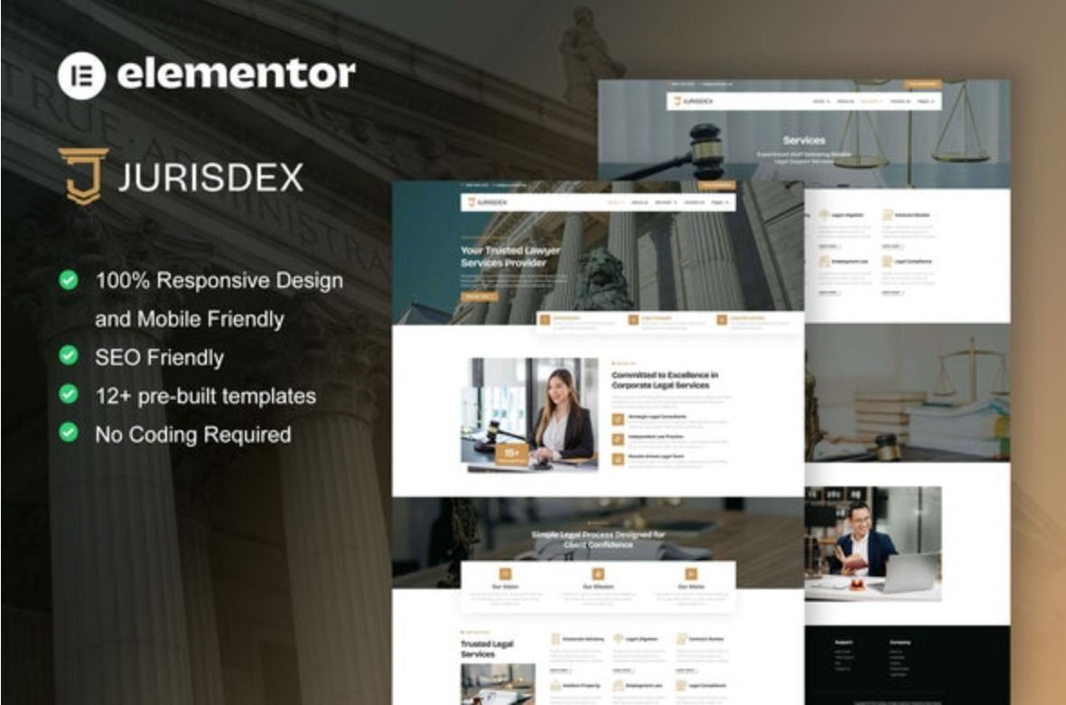 Jurisdex - Attorney & Law Firm Elementor Pro Template Kit