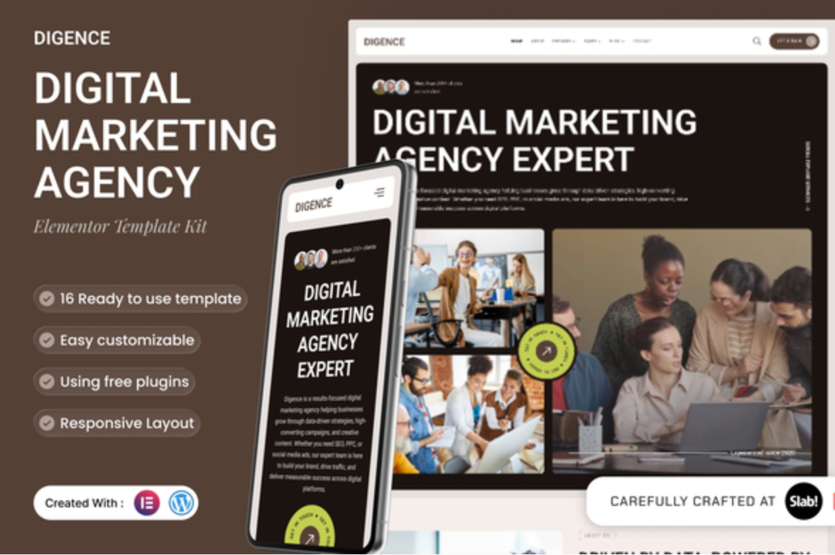 Digence - Digital Marketing Agency Elementor Template Kit