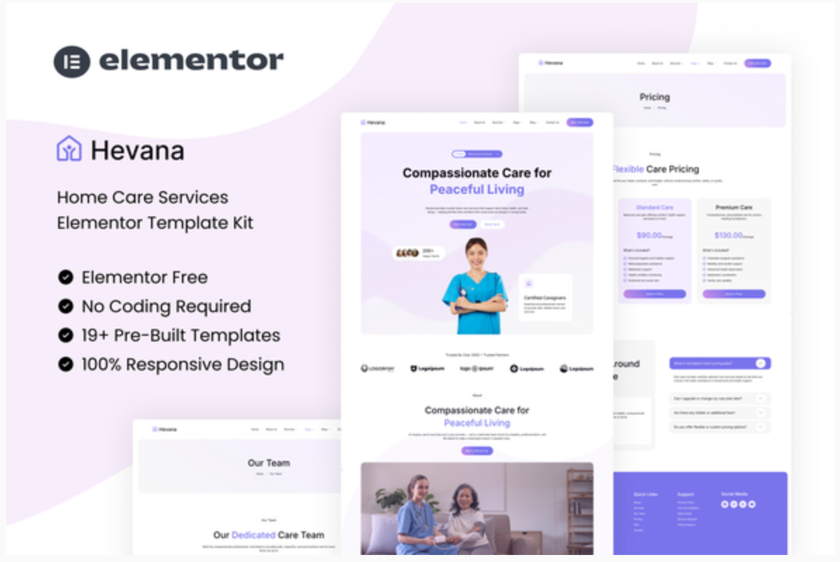 Hevana - Home Care Services Elementor Template Kit
